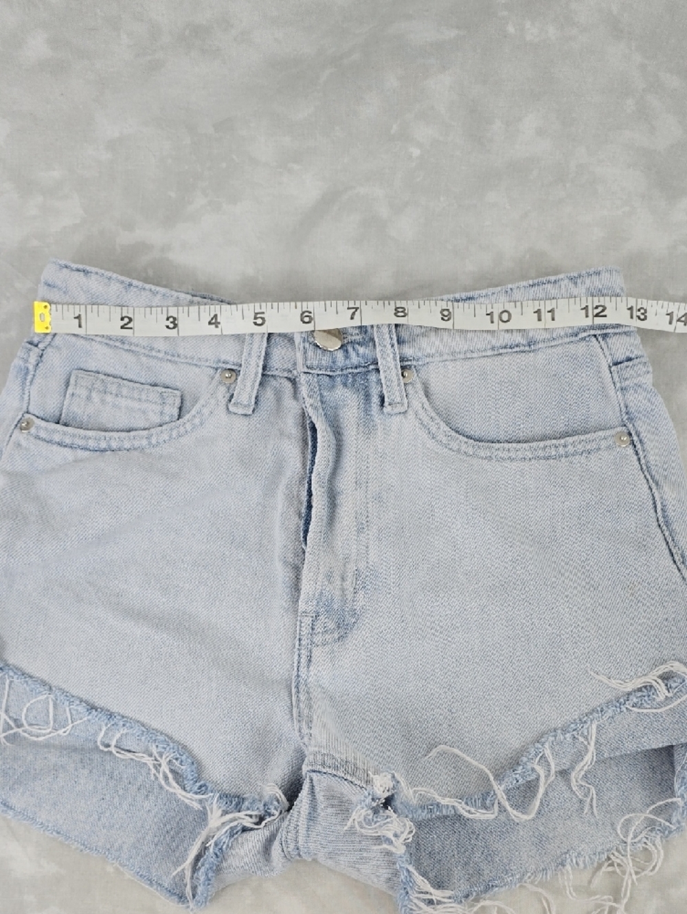 H&M Light Blue Distressed Denim Shorts - Picture 3 of 5